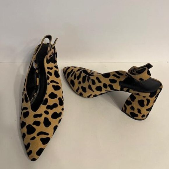 Gianni Bini Size 8 Animal Print Leopard Print Pointy Block Heels - Picture 6 of 8
